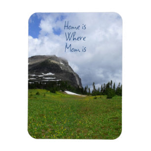 Hem är där Mamma är bergsfoto av alpinskugga Magnet
