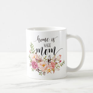 "Hem är där mamma är" mors dag/födelsedagspres Kaffemugg