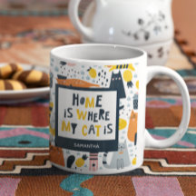 Hem är där min katt är monogrammad Namn Kitchen