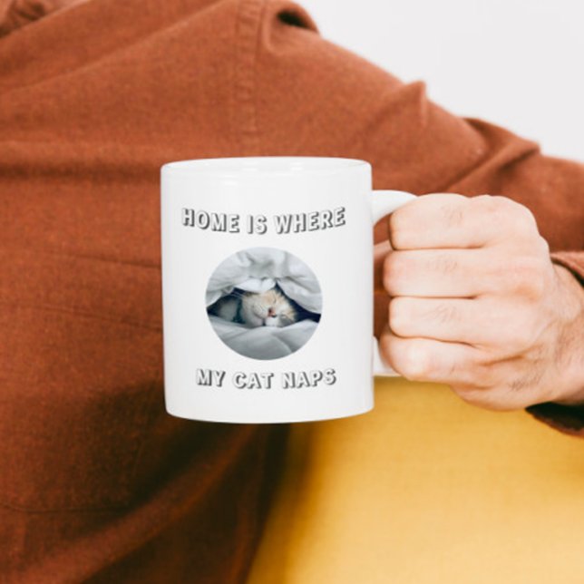 Hem är där min katt kranar anpassningsbar-foto kaffemugg (Skapare uppladdad)