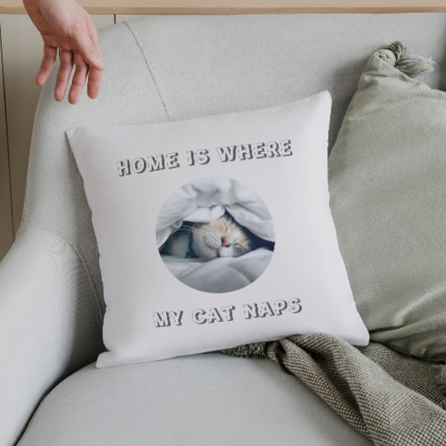 Hem är där min katt kranar anpassningsbar-foto kudde (Skapare uppladdad)