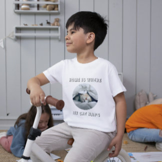Hem är där min katt kranar barnen för matfotot på t shirt