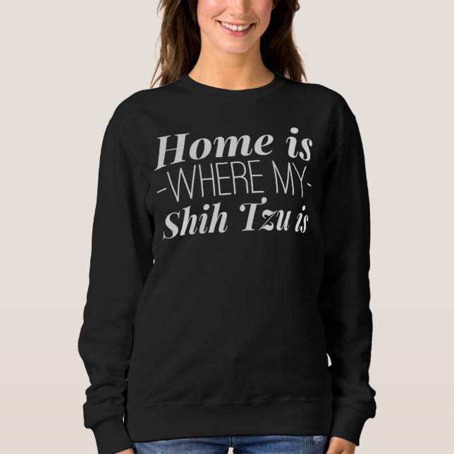 Hem är där min Shih Tzu är T Shirt (Framsida)
