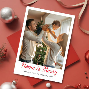 Hem är ett julkort för familjen Merry