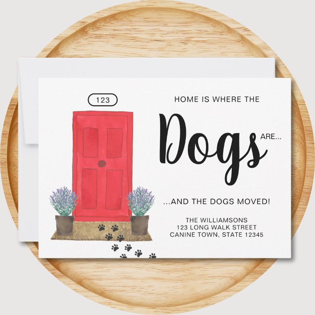 Hem är Hundarnas Flytta vid dörrar Meddelande (Skapare uppladdad)