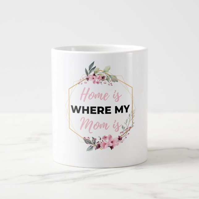Hem är mitt Mamma svart Jumbo Mugg (Framsidan)
