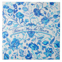 "Hem- är var hjärtan är" - 6" x 6" keramiskt