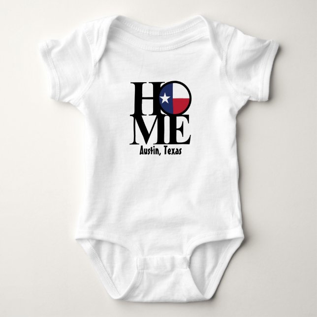 HEM- Austin Texas baby ett biet Tee Shirt (Framsida)