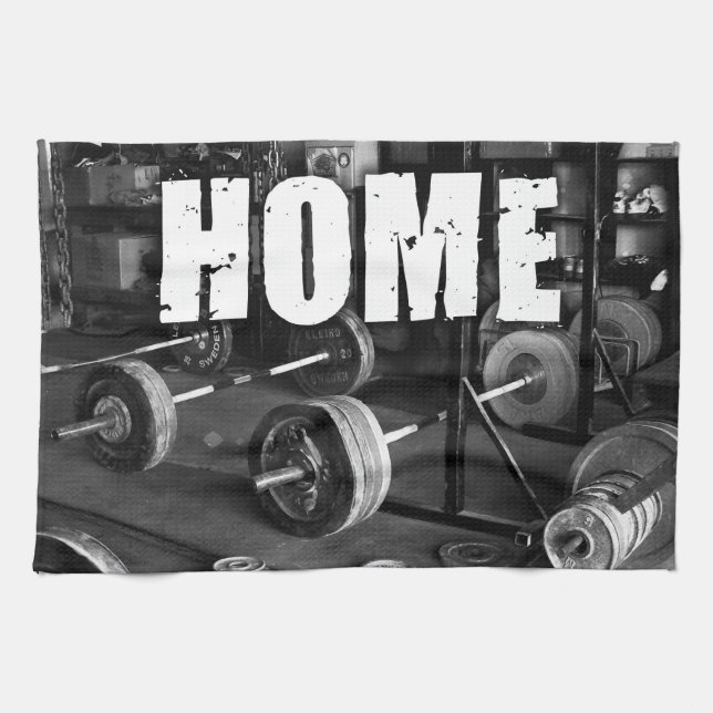 HEM (Barbells) - Motivering för att träna Kökshandduk (Horisontell)