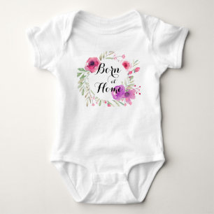 Hem Birth Blommigt Flicka T Shirt