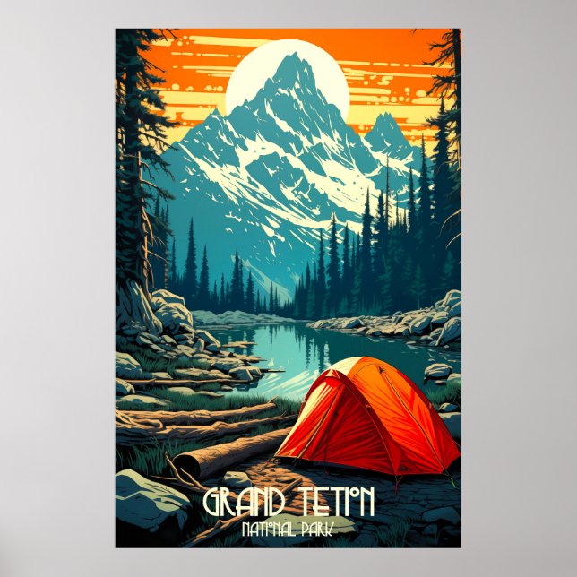 Hem bland gåvor | Grand Teton Camping Poster (Framsidan)