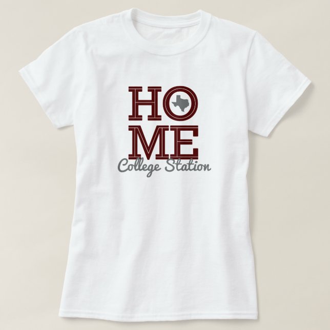 HEM - Brev & Texas Shape Aggie Maroon T Shirt (Design framsida)