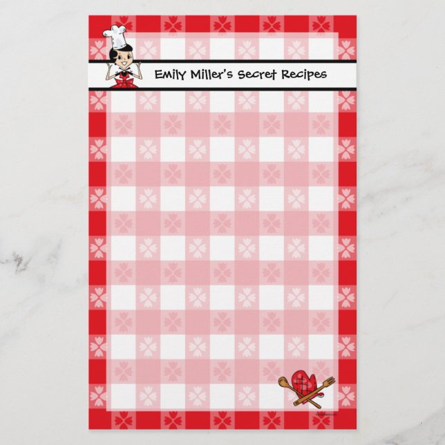 Hem- Cookin anpassningsbarbrevpapper Brevpapper (Framsida)