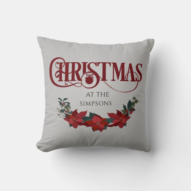 Hem-dekan för julfamiljen Helgdag Kudde (Framsida)