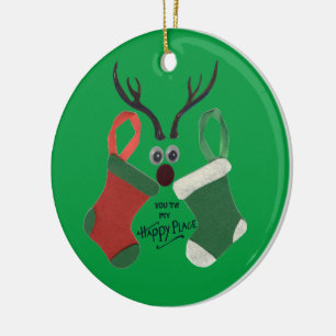 Hem Du är min Lycklig Ställe för jul Julgransprydnad Keramik