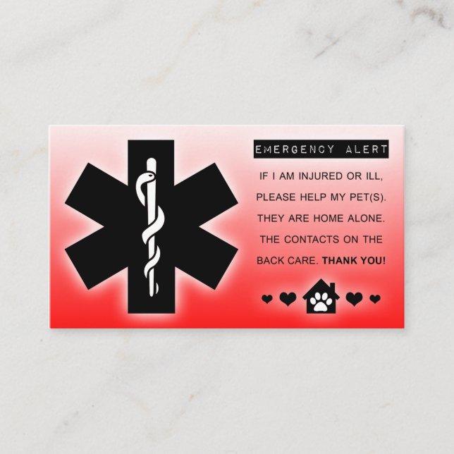 hem- ensamhusdjur visitkort (Framsida)