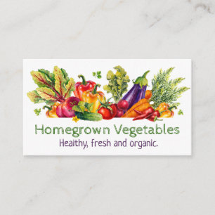Hem, färska vegetabiliska produkter visitkort