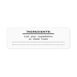 Hem Food Kitchen Ingredients List Label v2 Returadress Etikett