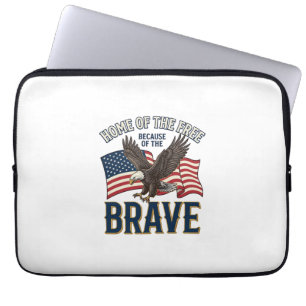 Hem för de fria modiga örn patriotiska skjortdesig laptop fodral