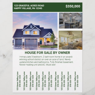 Hem för försäljning med hjälp av ägarfällning (bon reklamblad