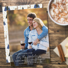 Hem för Fullt Helgdagar Foto Nytt adress Julkort