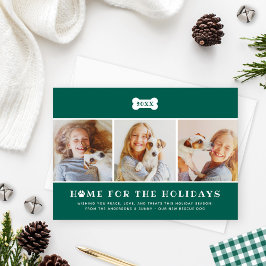 Hem för Grönten Helgdagar Play Hund Photo Julkort