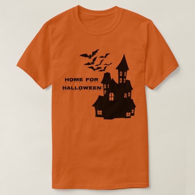 Hem för Halloween, hemstuga hus, Spooky Hallowee T Shirt (Design framsida)