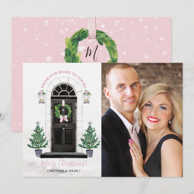 Hem för helgdagar Julkort Foto Inbjudningar (Fram/baksida)