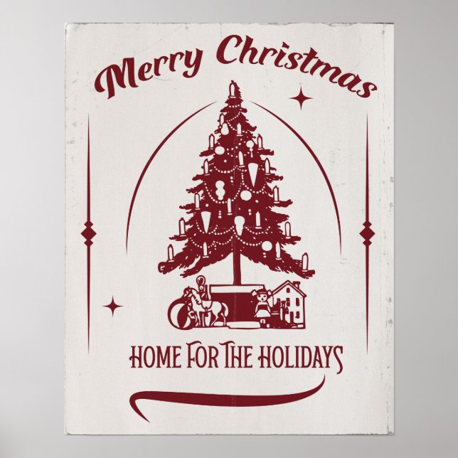 Hem för helgdagar Vintage design Poster (Framsidan)