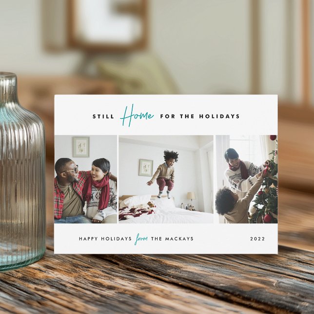 Hem för Helgdagarna | Funny 3-foto Julkort (Skapare uppladdad)