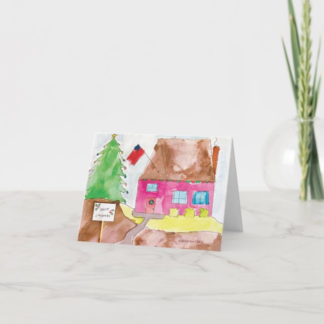 Hem för Helgdagarna - KidsArt för CHOC Tack Kort (Framsida)