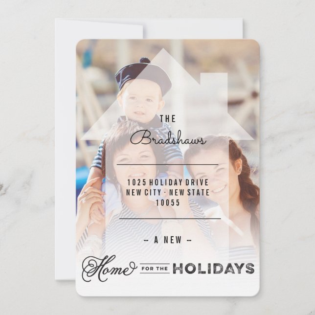 Hem för Helgdagarnas Flytta annons-kort Julkort (Framsida)