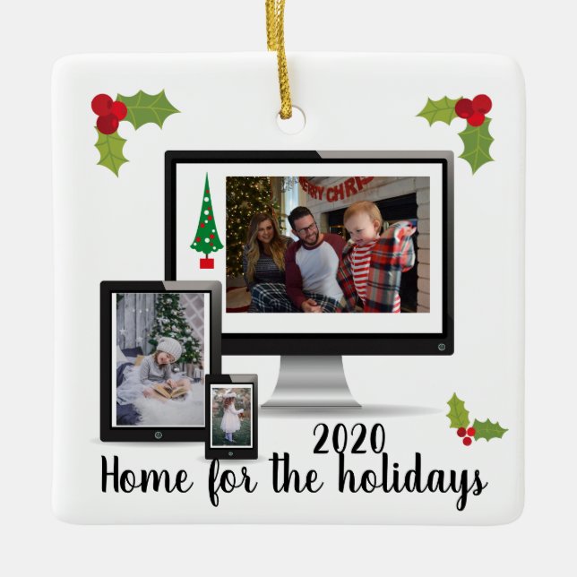 Hem för Helgdagarnas Virtuella pandemi 2020 Julgransprydnad Keramik (Framsida)