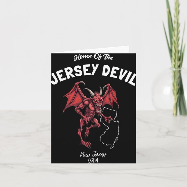 Hem för Jersey Devil New Jersey Usa Kryptid  Kort (Framsida)