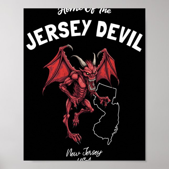 Hem för Jersey Devil New Jersey Usa Kryptid Poster (Framsidan)