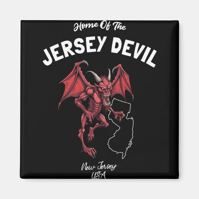 Hem för Jerseydjävulen New Jersey Usa Kryptid  Magnet (Framsidan)