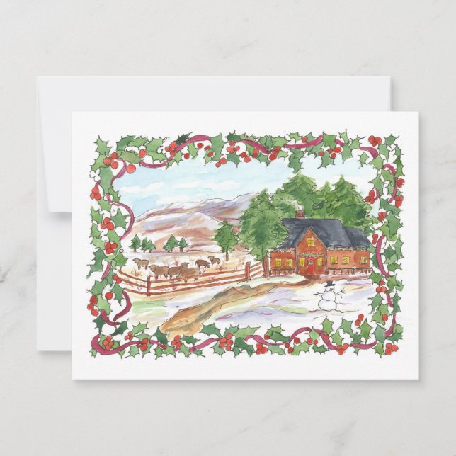 Hem för Victorian Land på julfest Inbjudningar (Framsida)