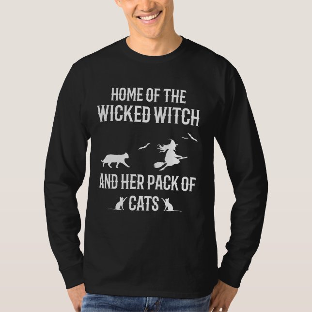 Hem för Wicked Witch och hennes kattpaket T Shirt (Framsida)