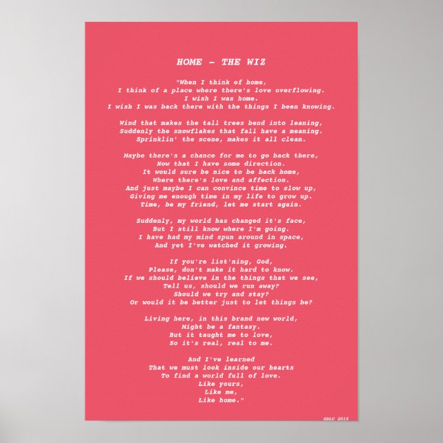 "HEM" FRÅN WIZ LYRICS POSTER (Framsidan)