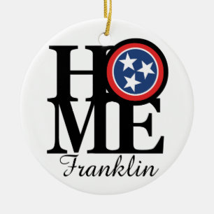 HEM- Franklin Tennessee Julgransprydnad Keramik
