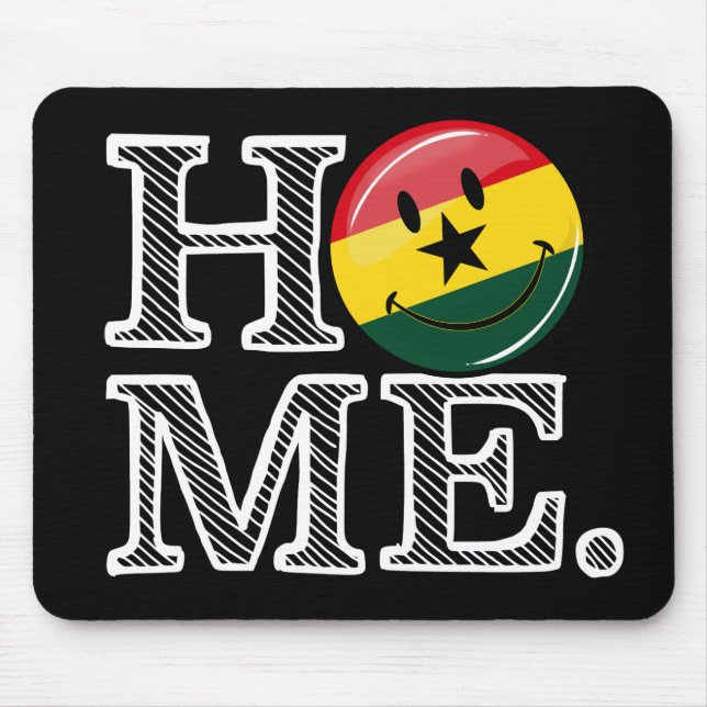 Hem Ghana Smiling Flagga Houseuppvärmning Musmatta (Framsidan)