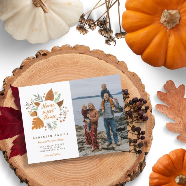 Hem Hem Hem Thanksgiving Foto Flyttar Meddelande Vykort (Skapare uppladdad)