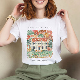 Hem Hemma i Höst Thanksgiving Georgisk Stuga T Shirt