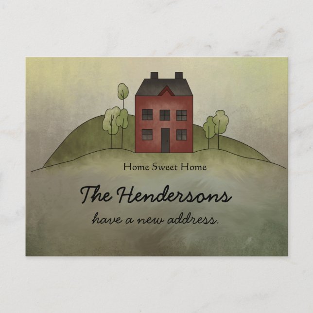 Hem Hemtrevligt Nytt Adress Kort (Framsida)