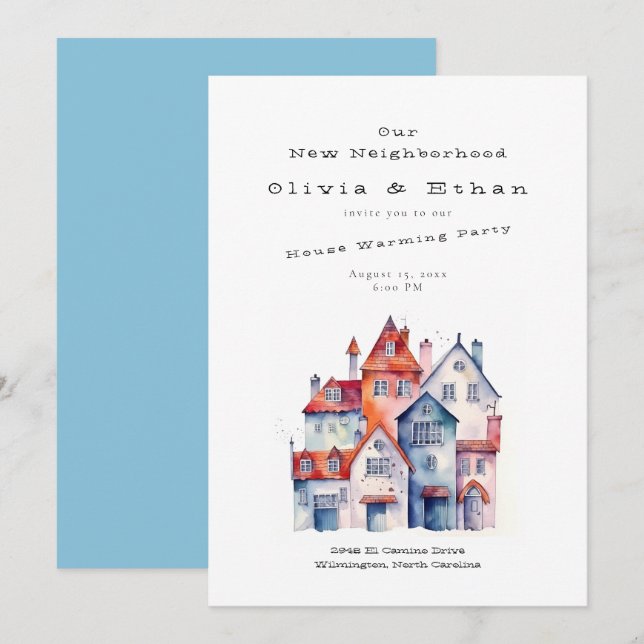 Hem - House Warming Party Inbjudningar (Fram/baksida)