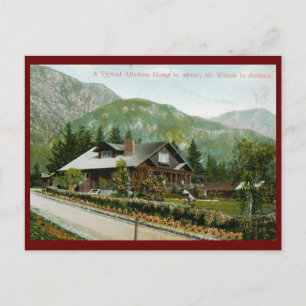 Hem i Altadena, Mt. Wilson CA 1910 Vintage Vykort