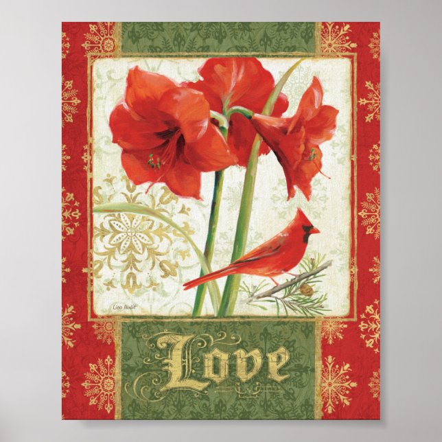 Hem i jul Amaryllis Kärlek Poster (Framsidan)