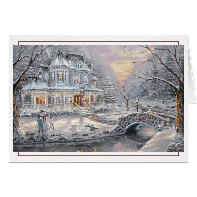Hem i Victorian jul Land OBS Kort (Framsidan Horizontal)