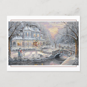 Hem i Victorian jul Land Vykort