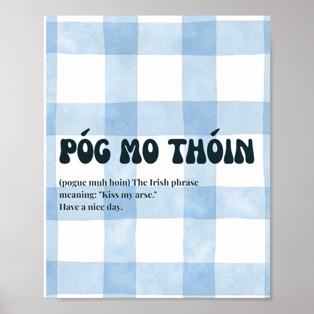 Hem inspirerad irländsk Póg mo thóin Affisch  (Framsidan)